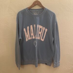 Slyfox Threads Malibu Sweatshirt Blue Graphic Crewneck Pullover